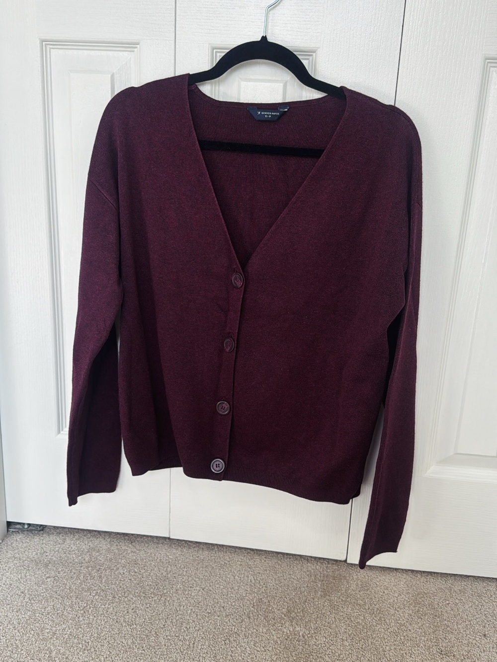 Vince Maroon Button-Front V-Neck Cardigan